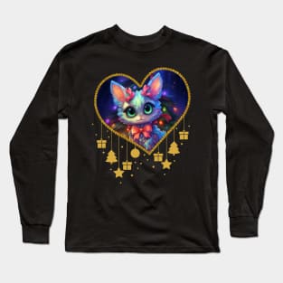 Christmas Cute Cat Long Sleeve T-Shirt